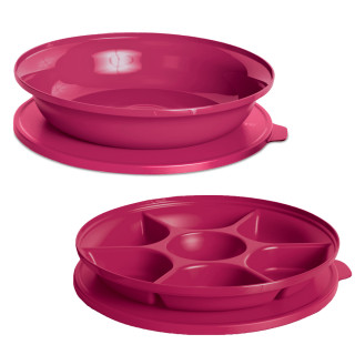 Set Aloha: Plato y platon con Divisiones con sello c/u