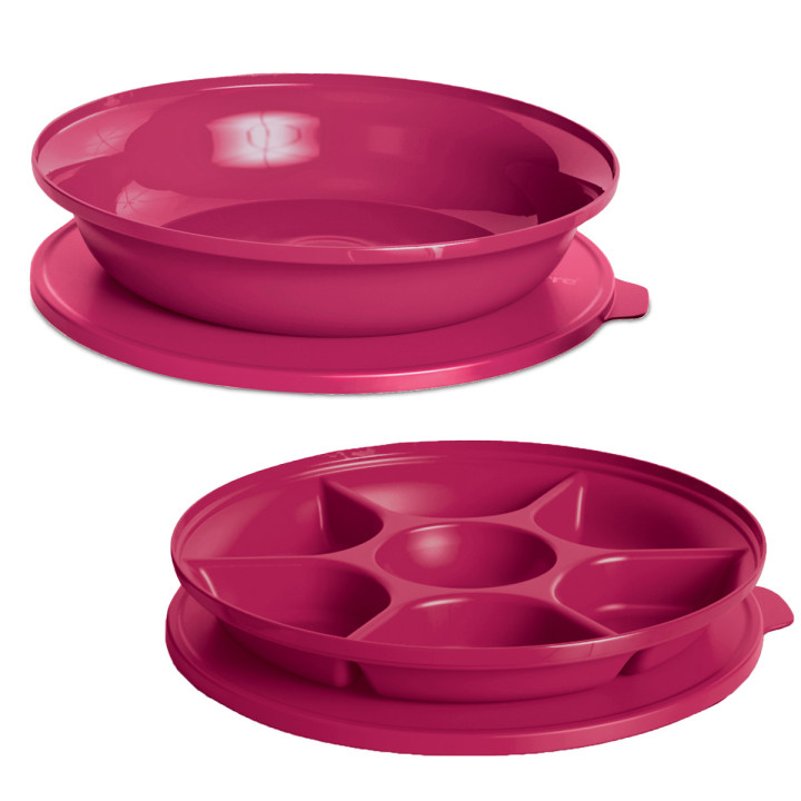 Set Aloha: Plato y platon con Divisiones con sello c/u